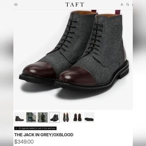 Taft Oxford Shoes in Gray and Oxblood